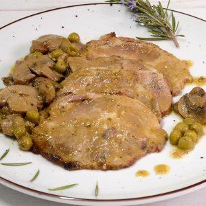 Cabeza de lomo con champiñones